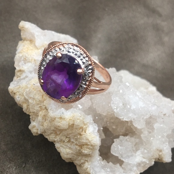 14k amethyst rose gold ring - Picture 11 of 16